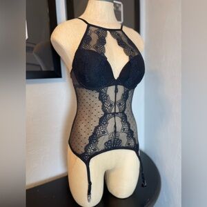 Black lace corset top